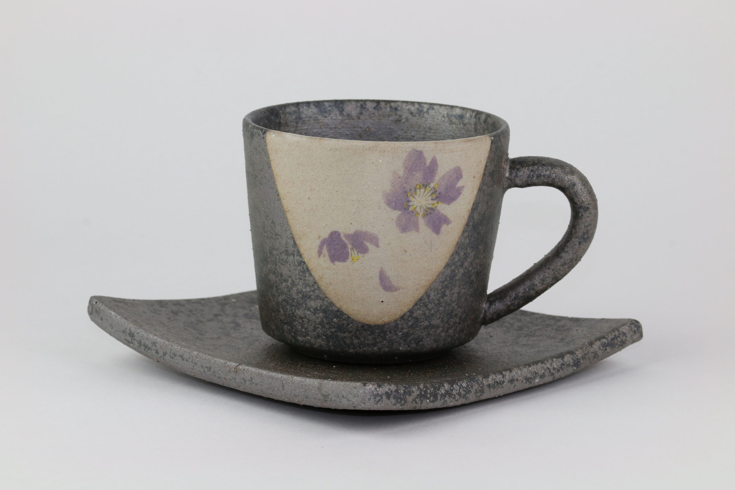 Shigaraki Yaki-Keramik Kaffeetasse „Mintosakura“