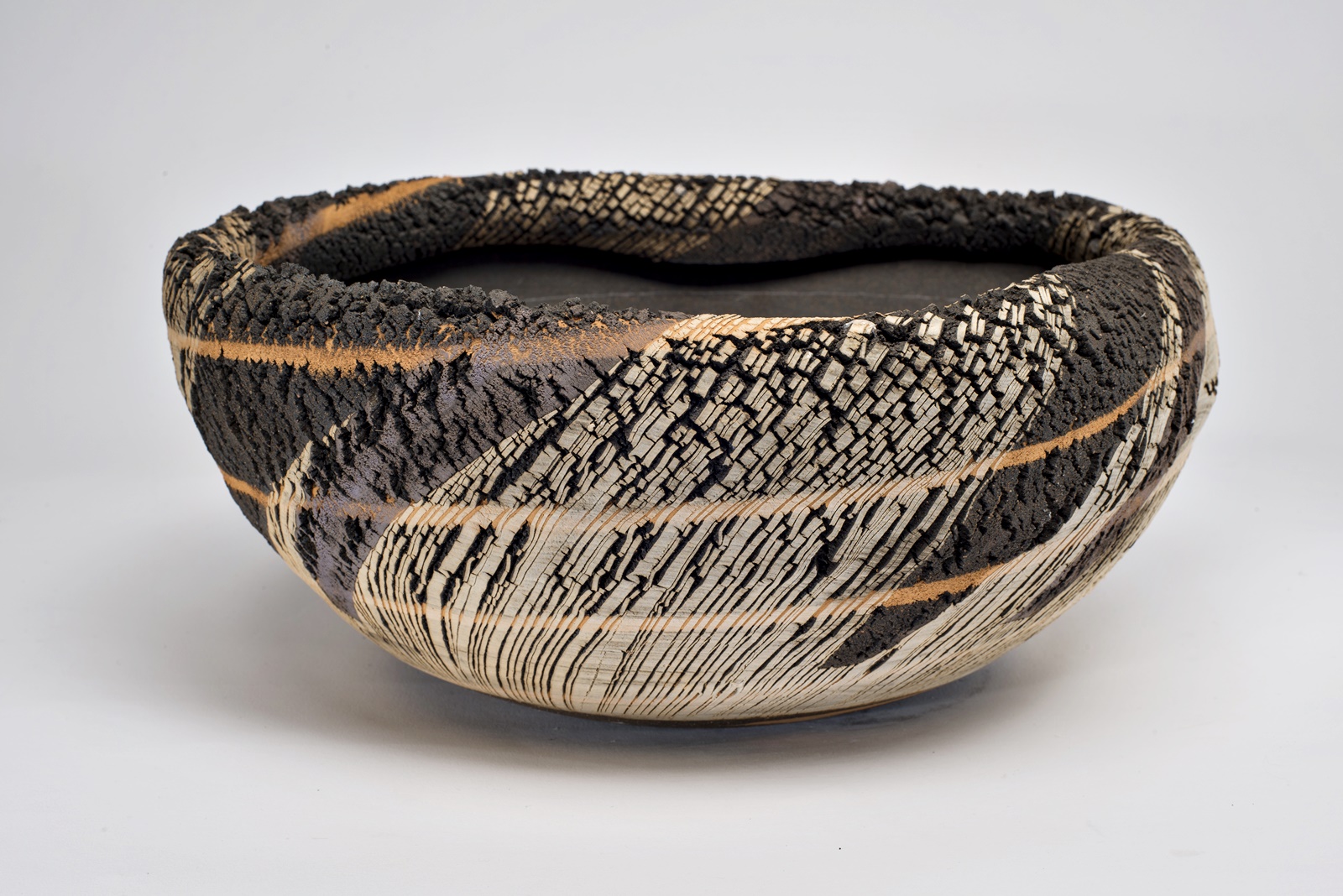 Keramikschale -Retsumon Tanka Kaki Daen-